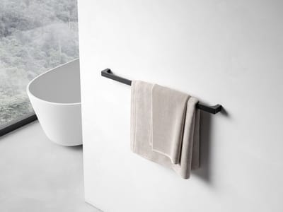 KEUCO Badhanddoekhouder van metaal, zwart mat, 80 cm lang, voor badkamer of sauna, voor handdoeken, wandmontage, handdoekstang, Edition 11 Black Selection