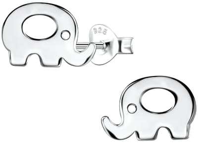 Joy|S - Zilveren olifant oorbellen - 10 x 7 mm - gepolijst - sterling zilver 925 oorknoppen