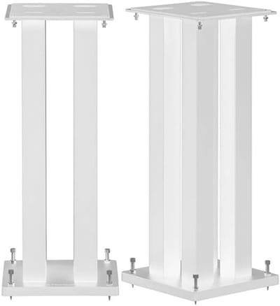 Luidsprekerpoten - Speakerstandaard - Hifi Geluid - Vierkante Voet - 60 cm Hoog - Wit