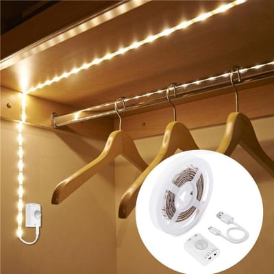 LED Strip - Bewegingslamp - Nachtelijke Verlichting - Met Bewegingssensor - 1 Meter - Warm Wit