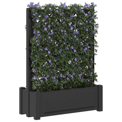 vidaXL - Grote - plantenbak - met - trellis - Antracietkleurig - 99,5 - x - 43 - x - 133,5