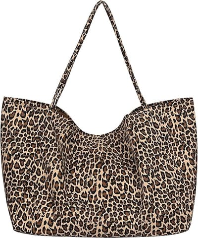 Schoudertas dames-schoudertas school-schoudertassen-Dames schoudertas met luipaardprint, grote zachte handtas, eenvoudige multifunctionele crossbodytas - luipaardprint - 41x22x37cm