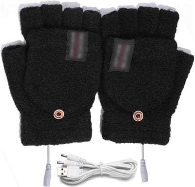 longziming -USB verwarmde handschoenen zwart - Touchscreen - One size - Winterwarmte voor buiten en werk