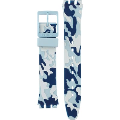 Swatch Plastic - Originals Medium (34mm) /Access/Solar/Musicall/Stop - G/SK/SL/SR/SS/SO28 AGS402 GS402 Camoublue Horlogeband