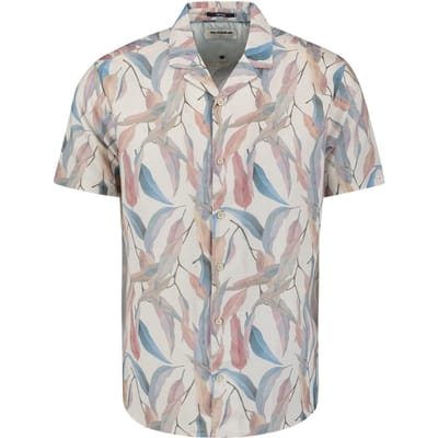 No Excess Shirt Short Sleeve Revers Collar Allover Printed With Linen  Größe: M | Casual hemden Outlet | Herren | Weiß