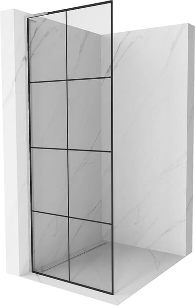 Mexen Kioto L douchewand inloop 70 x 200 , zwart raster, chroom - 800-070-103-01-77