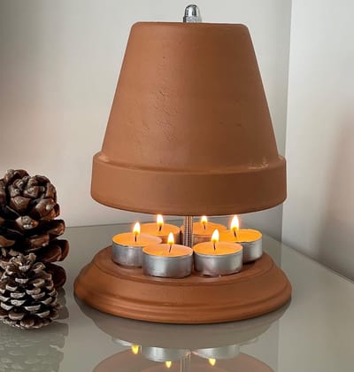 Theelicht Oven - Tafeloven Kaarsen - Extra Warmte - Dubbelwandig Ontwerp - 16x16x26 cm