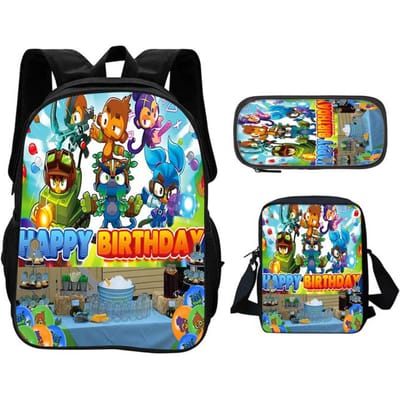 Bloons TD 6 rugzak etui schoudertas 3-delige set gameprint kleuterschool basisschool jongen/meisje grote capaciteit nieuwe trend