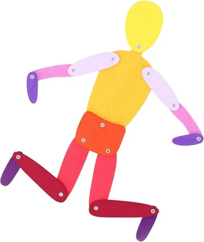 Houten Stickman Speelgoed - Beweegbare Houten Figuur - Creatief Spelen - Met 30 Kaarten