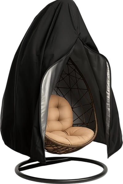 Somstyle Beschermhoes Hangstoel - 170 x 115 CM - Hoes voor Egg Chair - Waterdicht & Anti-UV - Zwart