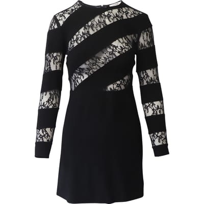Sandro Paris kanten jurk met uitsnijdingen in zwart polyester
