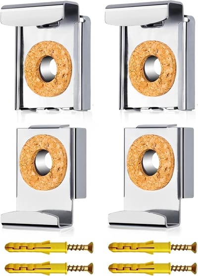 Verstelbare Spiegelbeugels Set van 4 Stukken met Veermechanisme en Schroeven voor Badkamer en Woonkamer Spiegels
