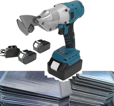 Draadloze Schaar - Elektrisch Gereedschap - Materiaal Knippen - 360° Roterende Kop - 2 Batterijen - Zwart