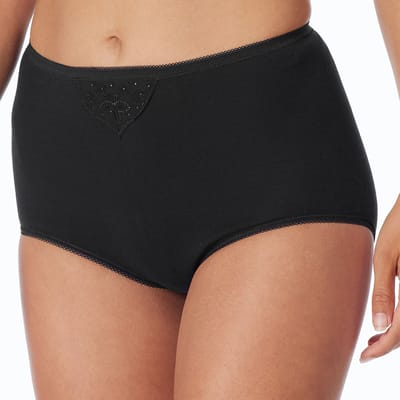 Schiesser Maxi Slip 2 Pack - Cotton Essentials Dames Onderbroek zwart