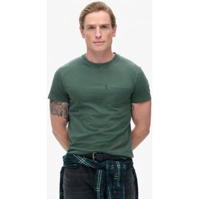 Superdry - Essential Washed T-shirt met borstzak - Heren - T-shirts