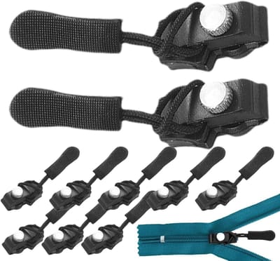 Ritssluiting Reparatie - Schuifjes Set - Kleding Herstellen - Universele Pasvorm - 10 Stuks - Zwart