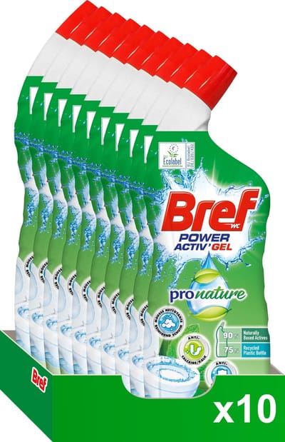 Bref Toiletreiniger - Power Activ Gel Pronature Mint-Eucalyptus - Voordeelverpakking 10 x 700ml
