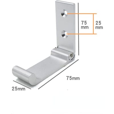 Opvouwbare haken Muurdeur Kleding Jas Hoed Tassen Hangers Aluminium Keuken Badkamer Roestvrije Handdoekhaken Opvouwbare enkele haak zilver