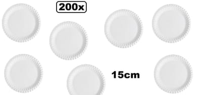200x Kartonnen borden wit 1 vaks 15cm