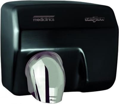 Mediclinics 2250W Handendroger zwart automatisch wand montage staal 68 dB