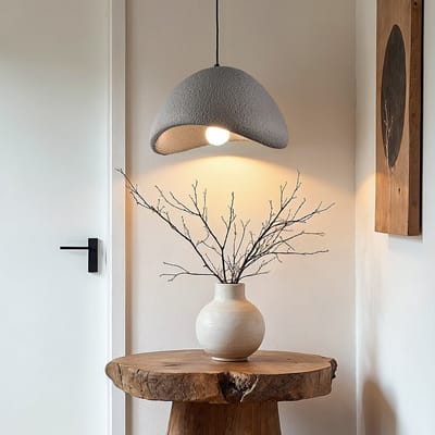 LumenXL Wabi Sabi hanglamp Cemento grijs steeneffect - 38 x 30 cm