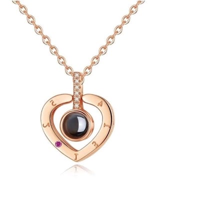 Rose Goude Hart 100 Talen Ik Hou Van Je Ketting - Rose Goud Ketting - Geliefde Ketting - I Love You Ketting - Cadeau TIP - LIMITED EDITION - OP = OP
