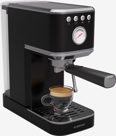 Klarstein SteelPresso Slim Zeefdragermachine – 20 bar, 1350W, 1,2L watertank, Stoompijpje, Roestvrijstalen behuizing, Compact, Eenvoudige bediening, Lichte reiniging, Espressomachine, Zwart