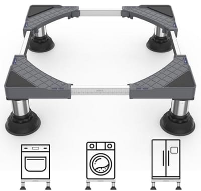 Wasmachine onderstel met antislipfunctie - Geschikt voor wasmachines en drogers - Breedte 45-65 cm, Hoogte 15-18 cm