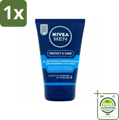 1 x NIVEA MEN - Protect & Care - Reinigingsgel Gezicht - 100 ml - Gezichtsreiniging - Mannelijke Huid - Huidverzorging - Face Wash - Huidbarrière