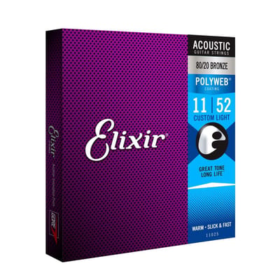 Elixir 11025 Polyweb Bronze Snaren voor Akoestische Gitaar (11-52)