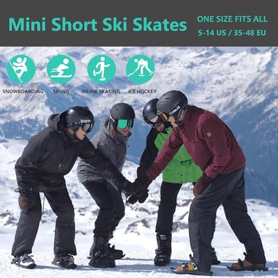 Sneeuw mini skates, korte mini skates grootte korte skates snowblades ski's, draagbare sneeuw wintersport schaatsen