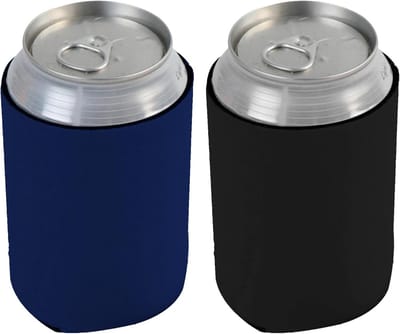 Set van 2 Blikkoelers voor Bierblikjes en Andere Blikjes - Marineblauw en Zwart - 330 ml