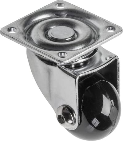 Zwaarlast Zwenkwielen / Trolley Wielen voor Meubels - Rubberen Zware Wielen - Heavy Duty Castors /Transportwielen - 30 kg