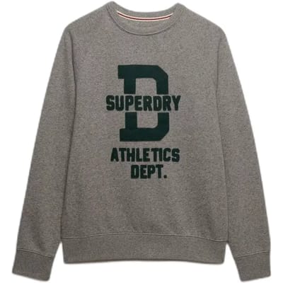 Superdry Ath Felt Applique Relaxed Crew Sweatshirt Grijs XL Man