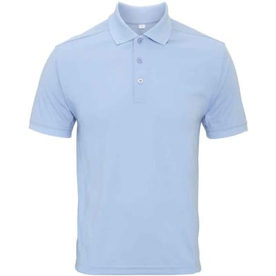 Premier Heren Coolchecker Pique Poloshirt (Lichtblauw)