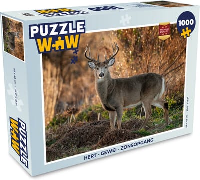 Puzzel Hert - Gewei - Zonsopgang - Legpuzzel - Puzzel 1000 stukjes volwassenen