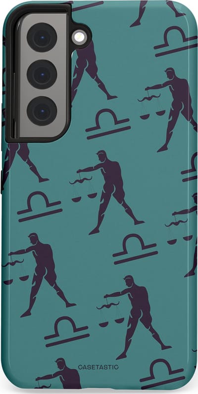 Casetastic Hoesje Geschikt voor Samsung S22 - Stijlvolle Beschermende Duo-layer Case - Zodiak weegschaal