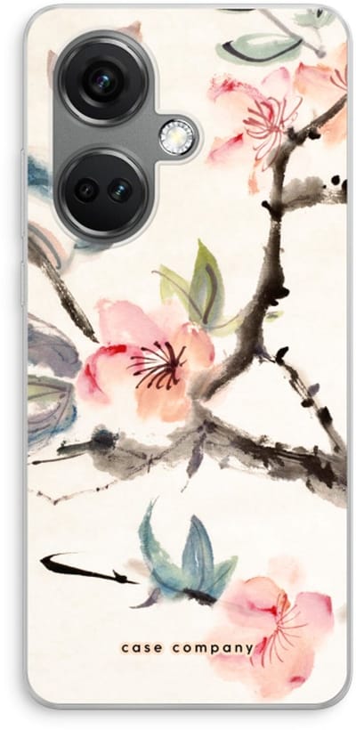 Case Company® - Hoesje geschikt voor OnePlus Nord CE 3 hoesje - Japanse bloemen - Soft Cover Telefoonhoesje - Bescherming aan alle Kanten en Schermrand