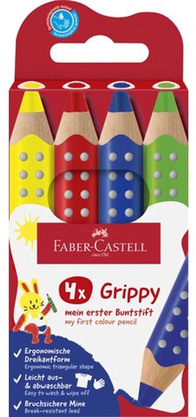 Kleurpotlood Faber Castell Grippy XXL Jumbo kartonetui 4 stuks - FC-110701