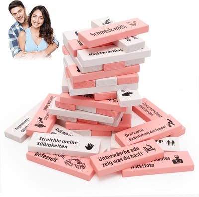 Koppelspelblokken - Nederlandse versie - Sex spelletjes - Erotisch spel - Nieuw 2025 - Koppel Spel - Erotische bouwstenen - Koppel bouwstenen - Date Nights - Valentijn - Koppel Spelletjes - Relatie - Naughty Games - Verbeterde versie (roze wit)
