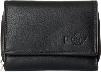 LeonDesign - Portemonnee Heren en Dames - Zwart en 100% Leer - Portemonnee met Rits - Handgemaakt en ontworpen in Nederland - Portefeuille voor dames en mannen