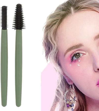 Set van 2 Herbruikbare Zachte Siliconen Wimpers borstels, Wasbare Mascara Borstels, Draagbaar en Stofdicht voor Perfecte Make-up Applicatie