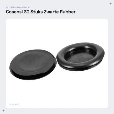 Dailygoods - 30 Stuks Zwarte Rubber Blanking Grommets voor Kabels en Draden