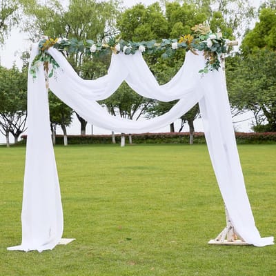 Hemelbed, gordijnen, wit, tule stof, per meter, transparant, dwarsophanging gordijn voor woonkamer, raam, decoratie, dwarsophanging, vrije hand decoratie voor bruiloftsboog en trouwbogen, 1
