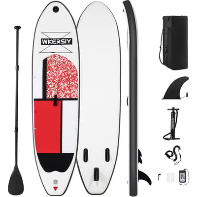 Planche de Stand Up Paddle gonflable, SUP antidérapante pour tous les niveaux de compétence, planche de Surf avec transport de pompe à Air rouge