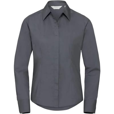 Dameshemd met lange mouwen Russell Athletic Fitted Poplin