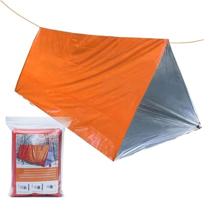 Tube Tent - 2 Person Rescue Tent Windproof Waterproof Thermal Bag Blanket Sleeping Bag Tarpaulin Life Saving for Hiking Mountaineering Outdoor Activities