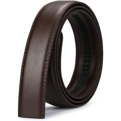 Heren Automatische Gesp Riemen Geen Gesp 3,5cm Riem Lichaam zonder Gesp Hoge Kwaliteit Mannen PU Leer Riem Jeans Riem Breed 110cm black