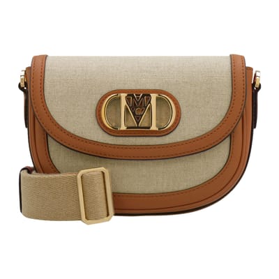 MCM Mode Travia Afneembare Schouderband Stof En Leer Crossbody Mini Tas Dames crossbody tas Bruin Cognac MWRCALD04CO001 Basic Set (Bag+Dust Bag) beige