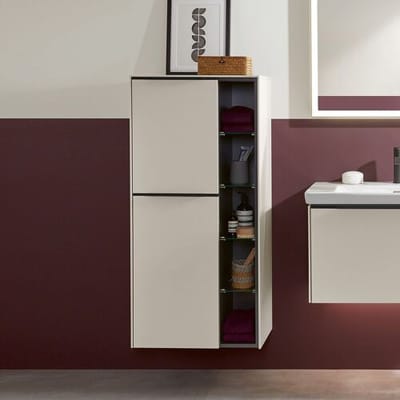Villeroy & Boch Villeroy &amp; Boch Subway 3.0 center cabinet, 1 open compartment and 2 doors left, handles volcano black C59801VN
